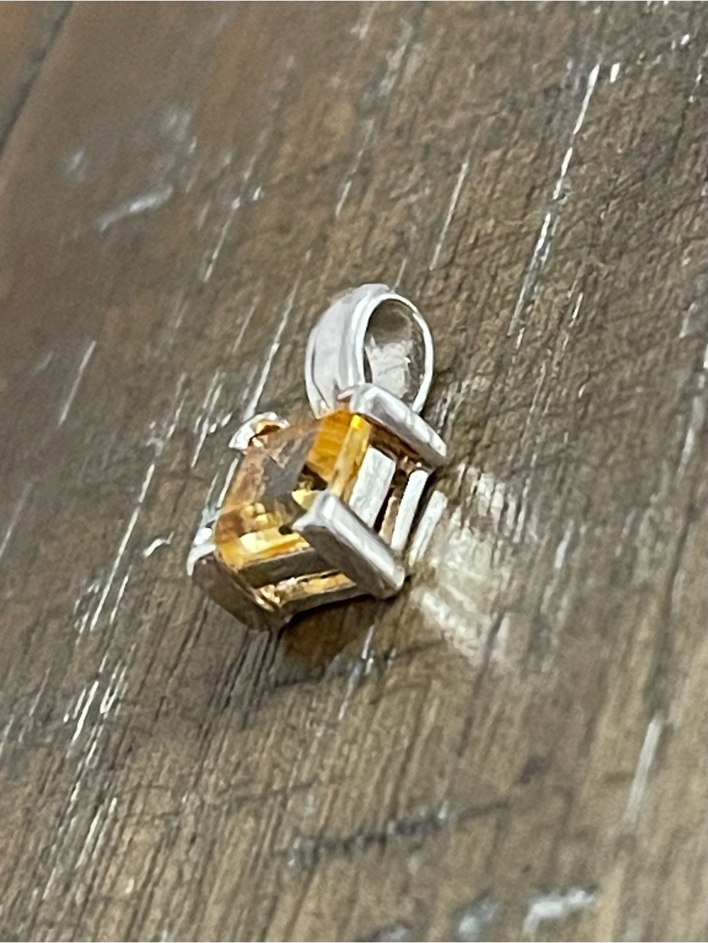 Yellow Peridot Pendant stamped 925